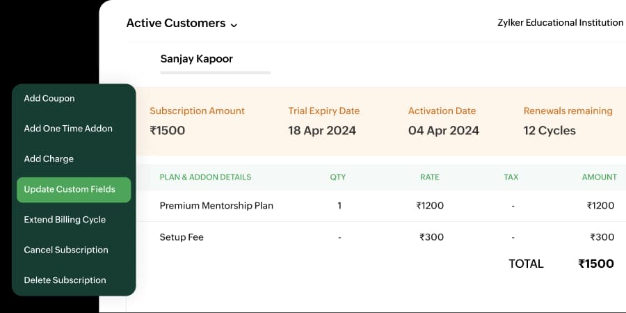 Customer lifecycle UI