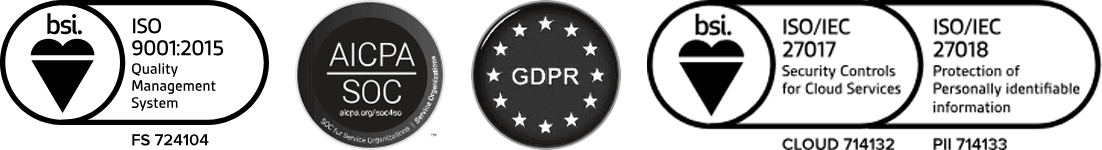 Security certifications: ISO, SOC, GDPR